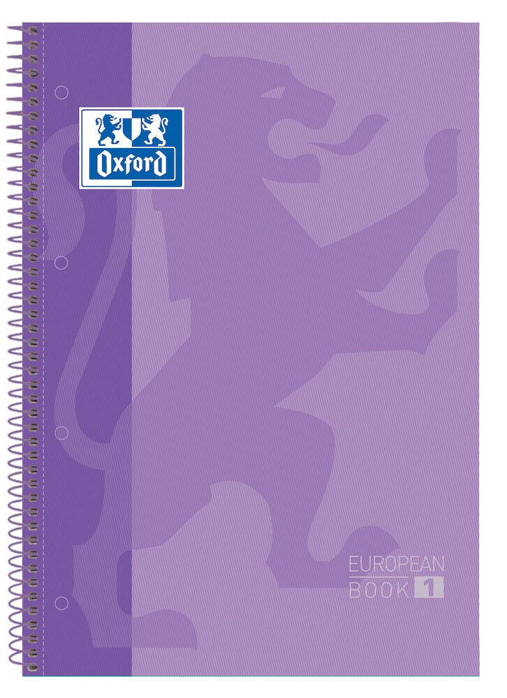 Cuaderno Con Espiral Cuadriculado Oxford European Book 1 100430201 A4+ 80 Hojas Violeta