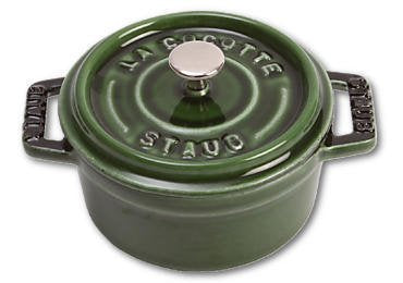 Staub Mini Cocotte 10cm Redondo Verde Albahaca, Hierro Fundido