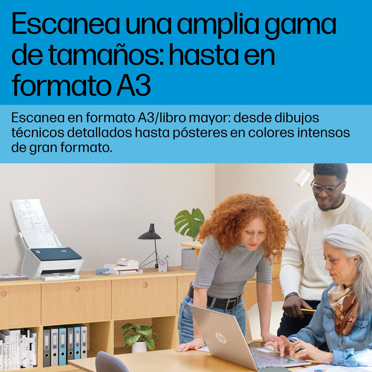 EAN 0198701400714 - HP ScanJet Enterprise Flow 9000 s1 Escáner alimentado con hojas 600 x 600 DPI A3 Azul, Blanco imagen 8