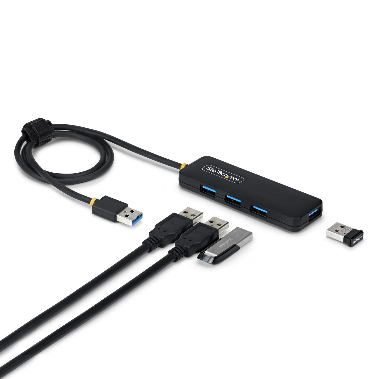 EAN 0065030923903 - StarTech.com H5A4A-USB-HUB-2 hub de interfaz USB 3.2 Gen 1 (3.1 Gen 1) Type-A 5000 Mbit/s Negro imagen 1