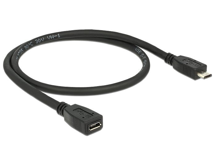 Delock Alargador Usb 2.0 Tipo Micro-B Macho Usb 2.0 Tipo Micro-B Hembra De 0,5 M