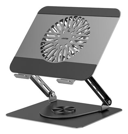 Unitek Ot1098agy01 Adjustable Laptop Stand With Detachable Cooling Fan Silver