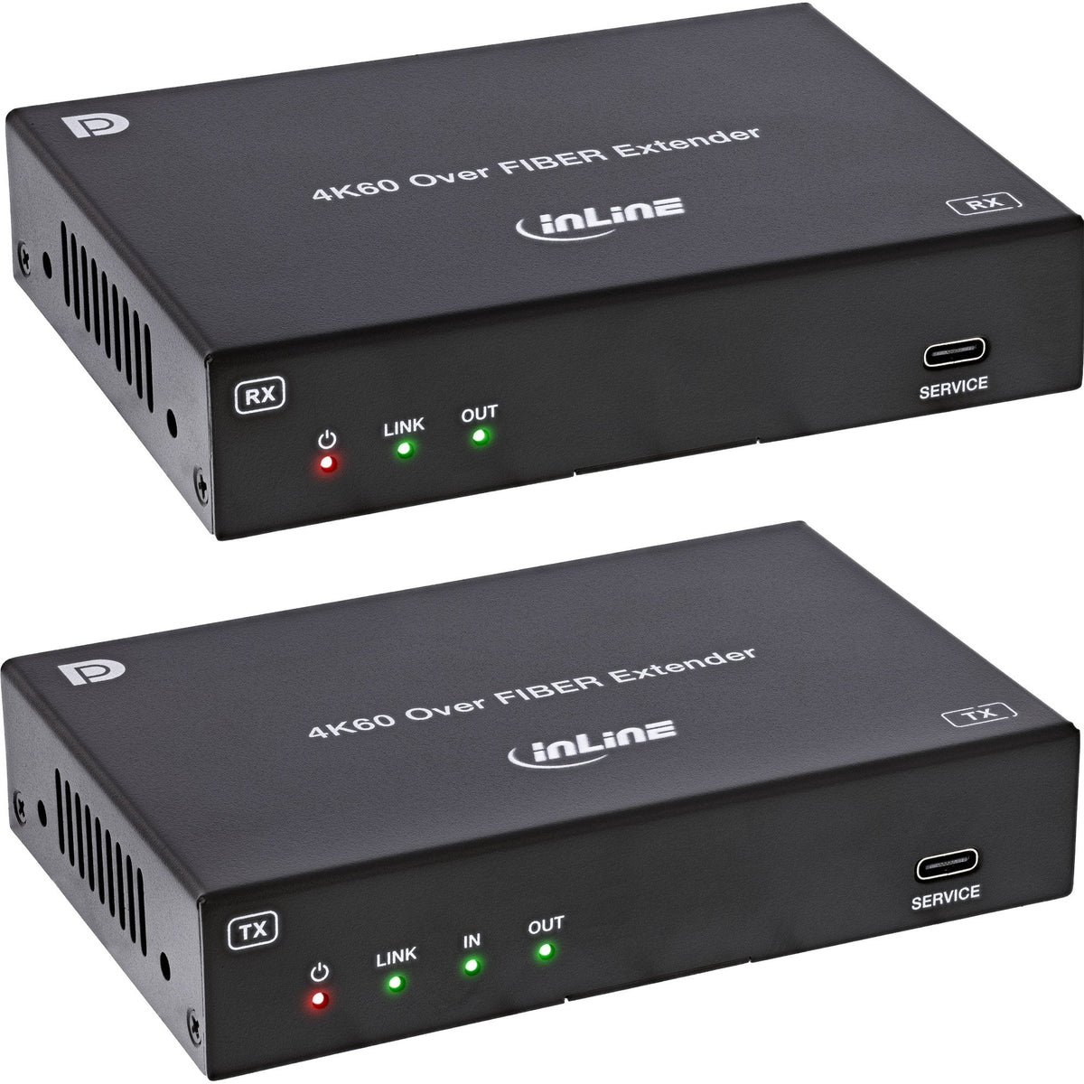 Kvm Extender, Displayport 4k/60hz, Fiber Singlemode, 10km , Set Inline