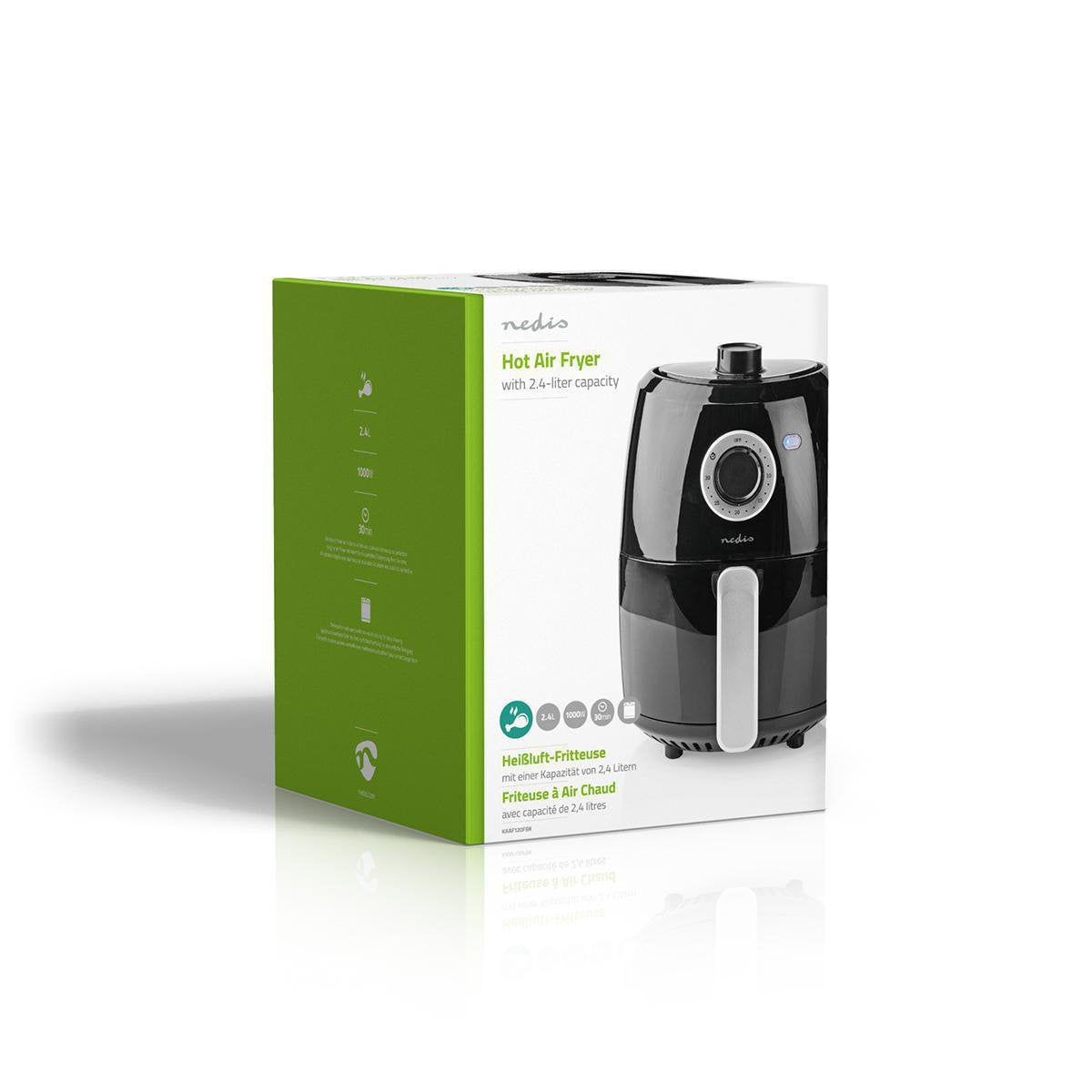 Nedis Freidora De Aire Caliente 2.4 L Minutero: 30 Min Analogico/Negro