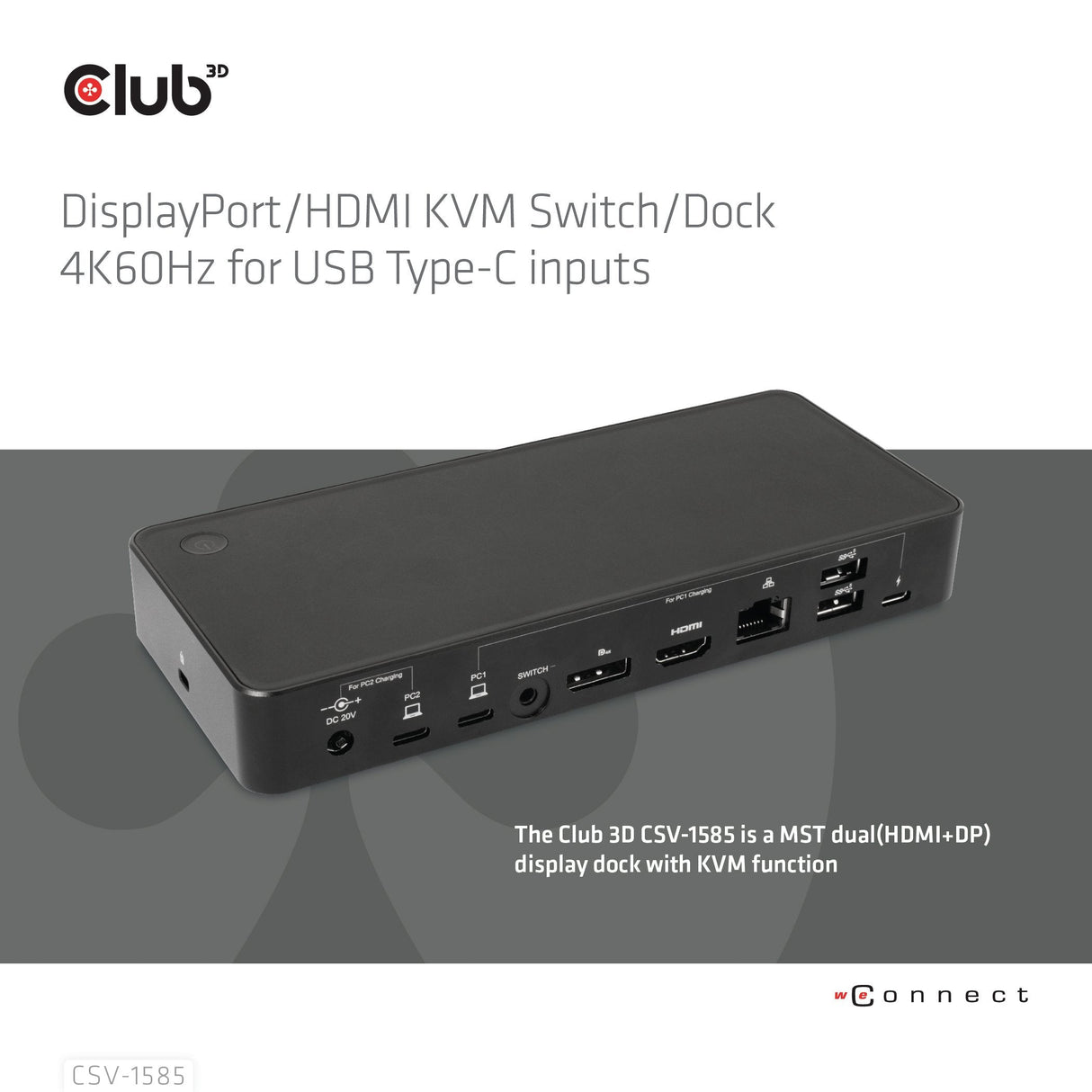 EAN 8719214472870 - CLUB3D CSV-1585 interruptor KVM Negro imagen 2