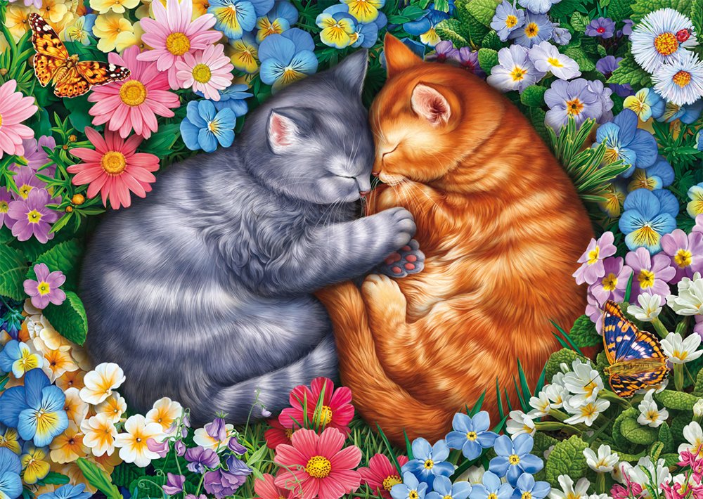 Schmidt Spiele Sleeping Velvet Paws, Rompecabezas De 1000 Piezas 58875