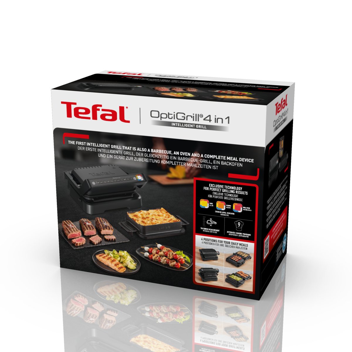 Tefal Optigrill 4in1 Gc7748, Grill De Contacto Negro, 2.100 Vatios, Con Bandeja Para Hornear Gc7748