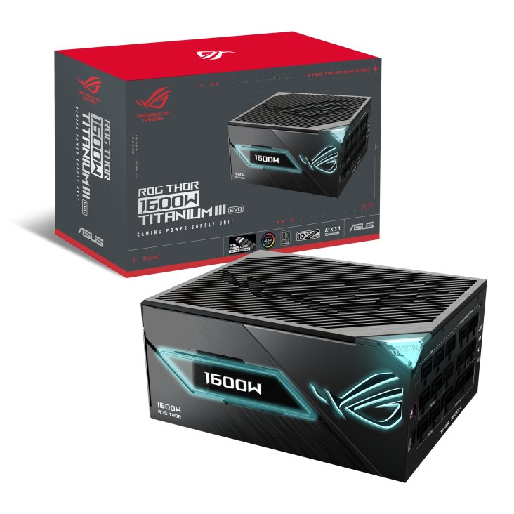 Asus Rog Thor 1600w Titanium Iii Evo (Rog Equalizer) (Negro, 2x 12 Pin High Power Gpu, 4x Pcie, Gestión De Cables, 1600 Watt) 90ye00vb-B0na00
