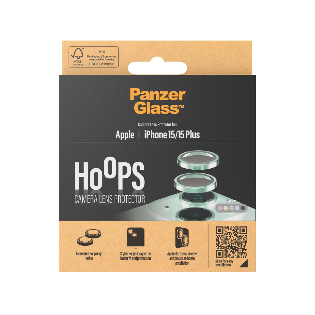 EAN 5711724011917 - PanzerGlass ® Hoops® Camera Lens Protector Green iPhone 15 | 15 Plus Protector de pantalla Apple 1 pieza( imagen 3