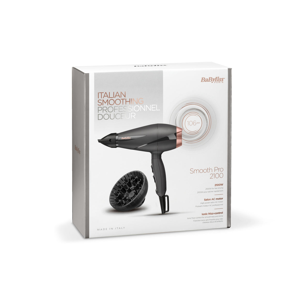 EAN 3030050154849 - BaByliss Smooth Pro 2100 secador 2100 W Negro, Oro rosado imagen 8