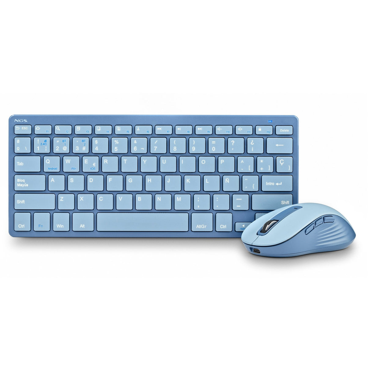 Pack 2en1 (Teclado/Ratón) Inalámbrico Bluetooth Ngs Fantasy (Azul)