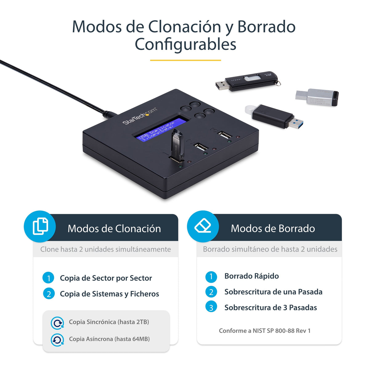EAN 0065030849944 - StarTech.com USBDUP12 duplicador de datos y soporte Duplicador de pendrives Azul 2 copias imagen 12