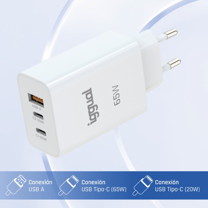 EAN 8435364320501 - iggual IGG320501 cargador de dispositivo móvil Smartphone, Teléfono móvil, Tableta Blanco Corriente alter imagen 2