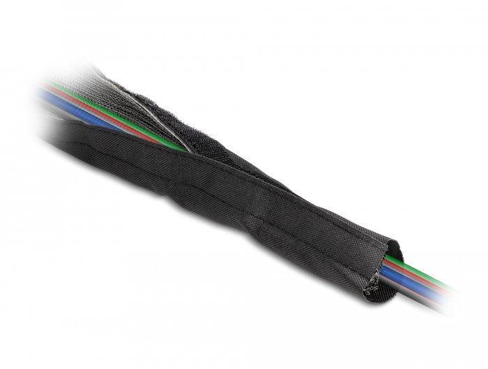 Emv Abschirmgeflechtschlauch Mit Klettverschluss Hitzebeständig 1 M X 50 Mm Schwarz