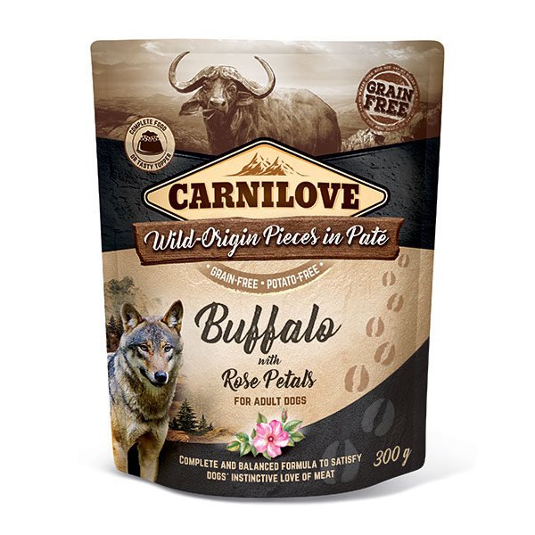Carnilove Dog Pouch Wild Buffalo & Rose Petals - Comida Húmeda Para Perros - 300g