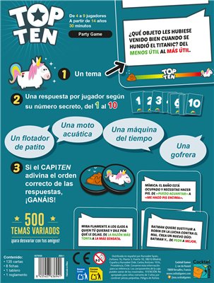 EAN 8435407636941 - Asmodee Top Ten Juego De Cartas Lógico imagen 3