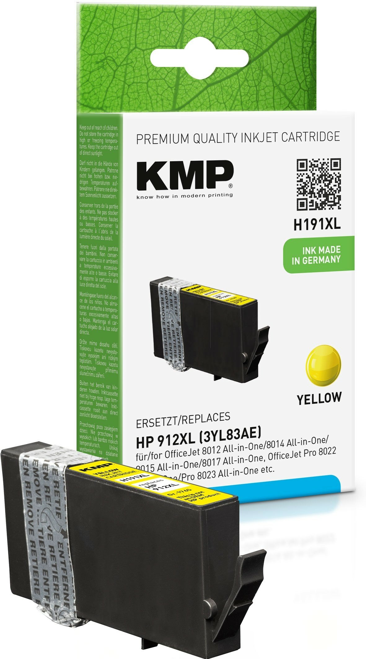 Tinta Kmp Hp 912xl 3yl83ae Amarillo H191x Compatible