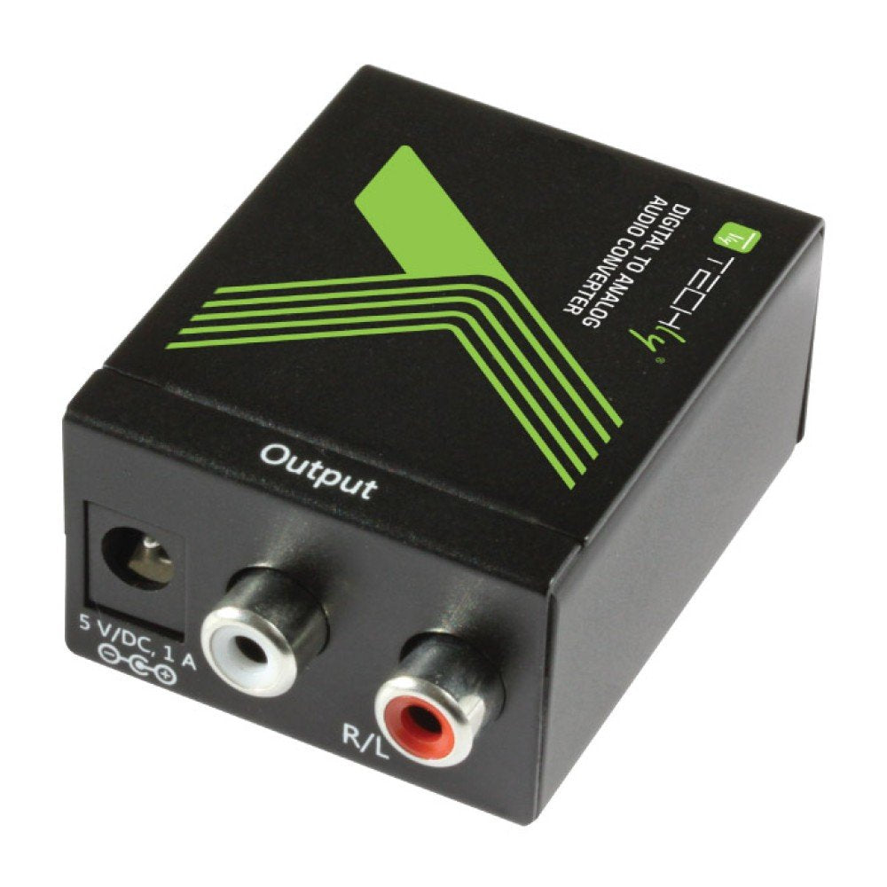 Techly Convertidor Digital Y Analógico Toslink Spdif Coaxial Audio L/R Rca C