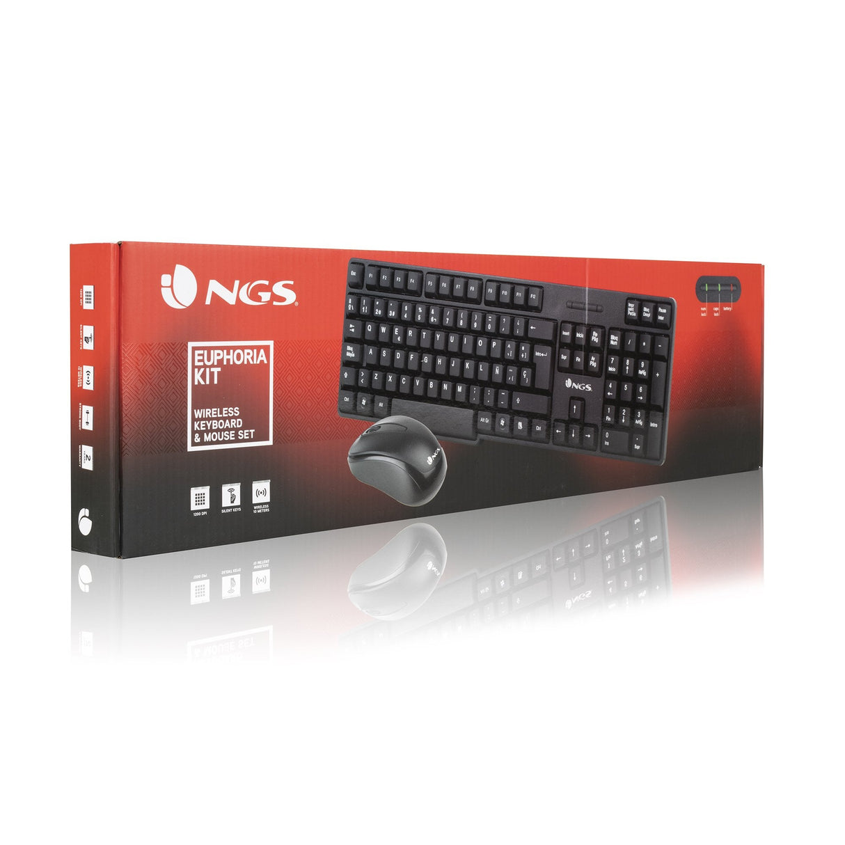 Ngs Euphoria Kit Pack Teclado Inalambrico Usb Portugues + Raton Inalambrico Usb 1200dpi 3 Botones - Uso Ambidiestro