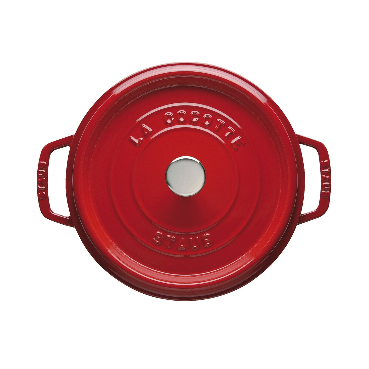 Staub Round Cocotte, 24cm Cast Iron, Cherry