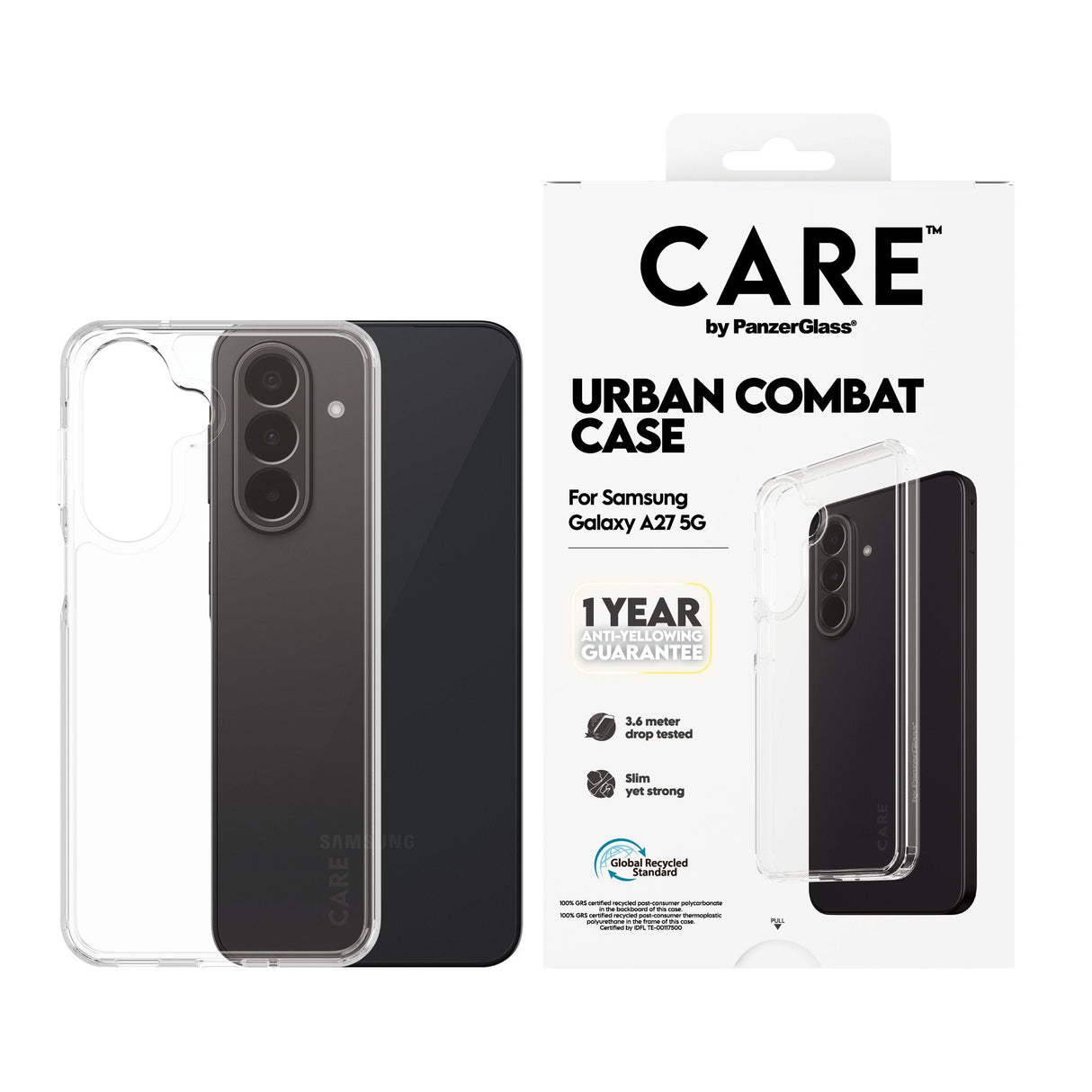 Panzerglass Care By Urban Combat Case Transparent M. Clear Frame Samsung Galaxy A27, Cover, Samsung, Samsung - Galaxy A27 5g, Transparent