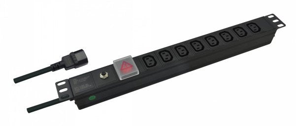 Helos 19" Regleta Professional, 8 Tomas C13, Negro 2,0m