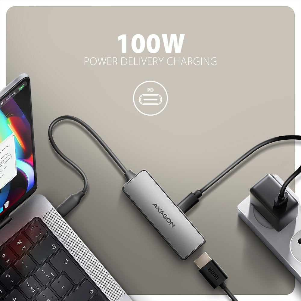 EAN 8595247908773 - Axagon RVC-HI8KPD, USB-C -> HDMI 2.1 redukce / adaptér, 8K/60Hz, 4K/144Hz, HDR10+, PD100W 0,16 m USB Tipo imagen 3