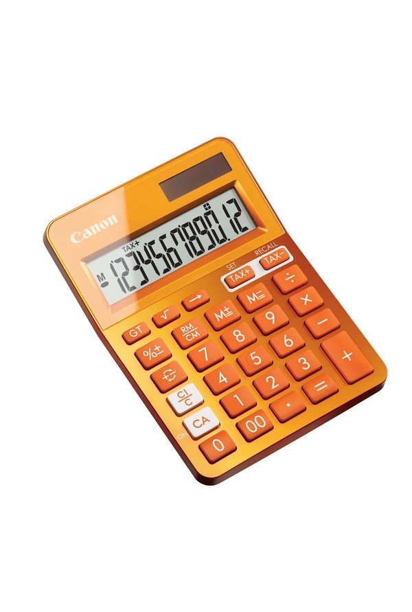 Canon Calculadora Escritorio Basica Naranja Ls-123k