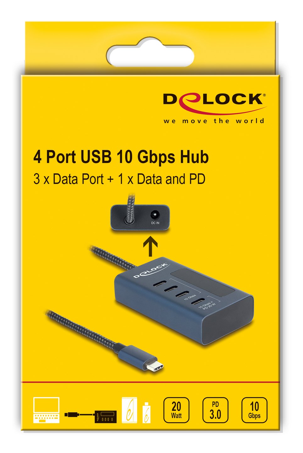 EAN 4043619641895 - DeLOCK 64189 hub de interfaz USB 3.2 Gen 1 (3.1 Gen 1) Type-C 10000 Mbit/s Azul imagen 4