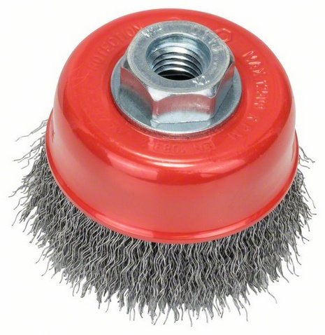 Cepillo De Copa Bosch Professional Clean For Metal, Ø 70 Mm, Alambre De Acero De 0,3 Mm, M14, Para Amoladoras Angulares 2608622098
