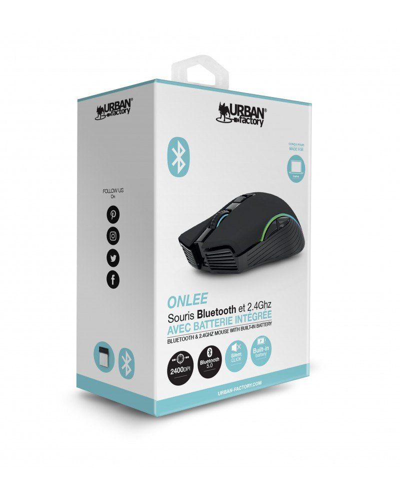 EAN 3760170868509 - Urban Factory Onlee ratón Juego Ambidextro RF Wireless + Bluetooth Óptico 2400 DPI imagen 8