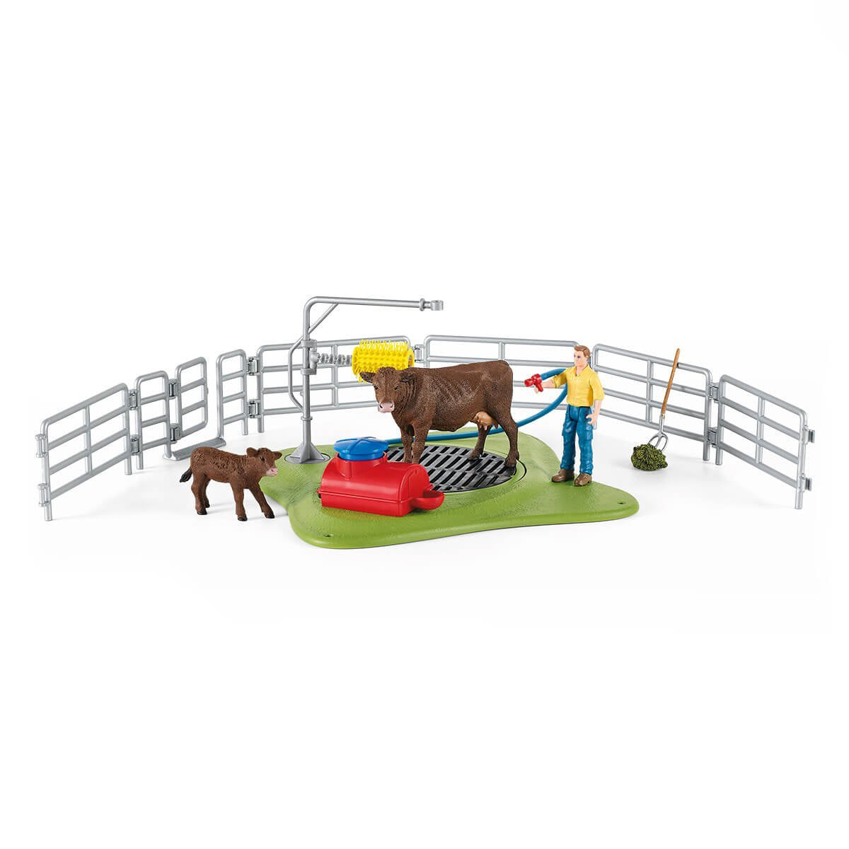 Schleich Figura De Minijuego De La Estación De Lavado De Vacas De Farm World 42529