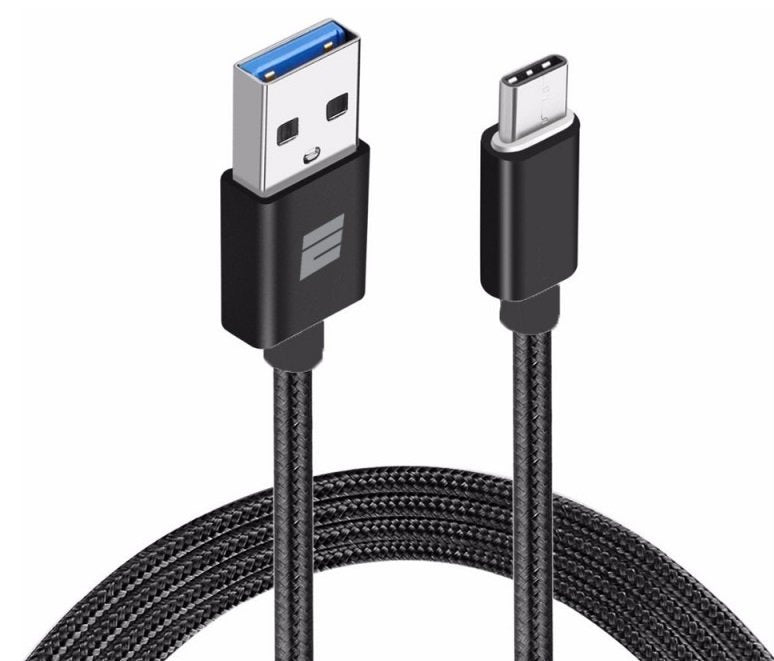 Eightt Cable Usb 3.0 A Type C 1m Trenzado Nylon Negro