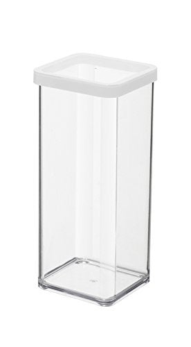 Rotho 11605 Caja Rectangular 1,5 L Transparente, Blanco
