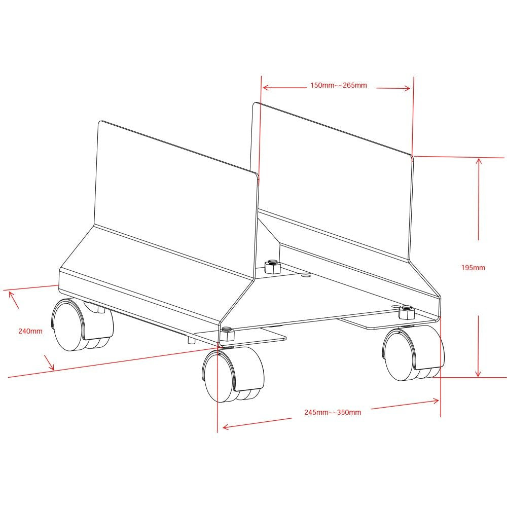 EAN 8057685303294 - Techly ICA-CS 34 mueble y soporte para dispositivo multimedia Negro PC Carro multimedia imagen 3