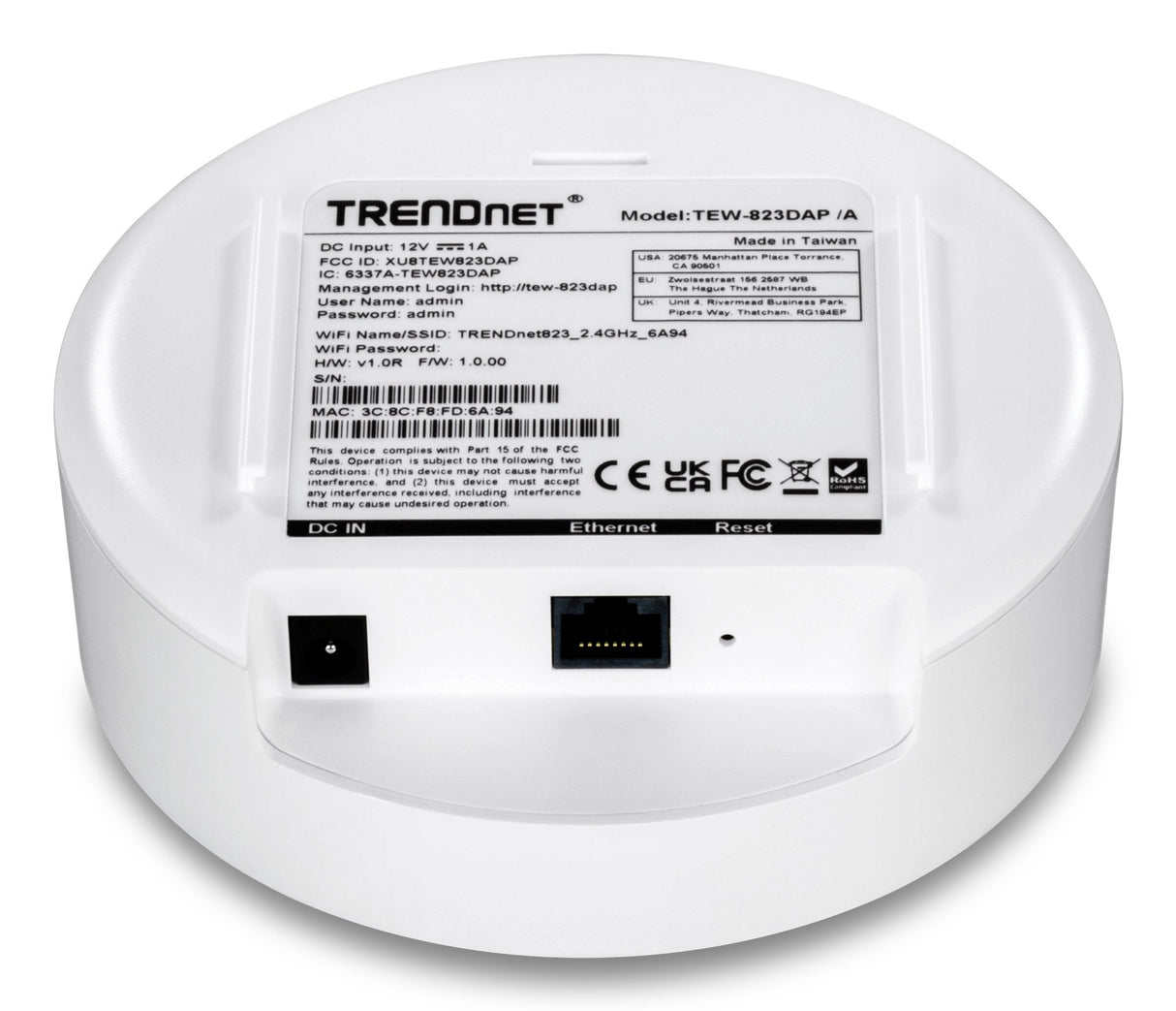 EAN 0710931131130 - Trendnet TEW-823DAP punto de acceso inalámbrico 1267 Mbit/s Blanco Energía sobre Ethernet (PoE) imagen 6