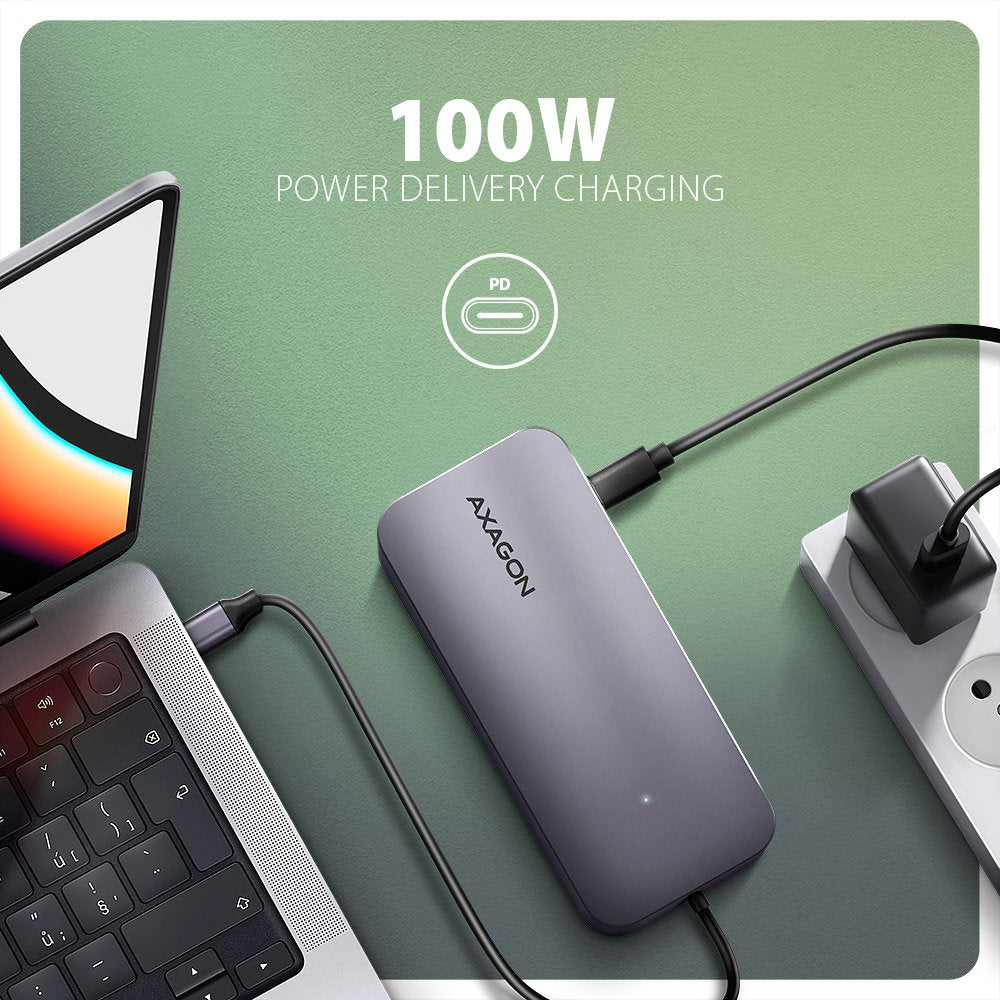EAN 8595247907462 - Axagon HMC-6GM2 USB 10Gbps hub USB-A USB-C HDMI M.2 SD/mSD PD 100W USB-C Alámbrico USB 3.2 Gen 2 (3.1 Gen imagen 7