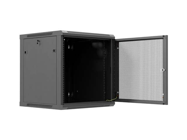 Lanberg Rack Cabinet 19in Wall-Mount 12u 600x600 Flat Pack With Perforated Door Black