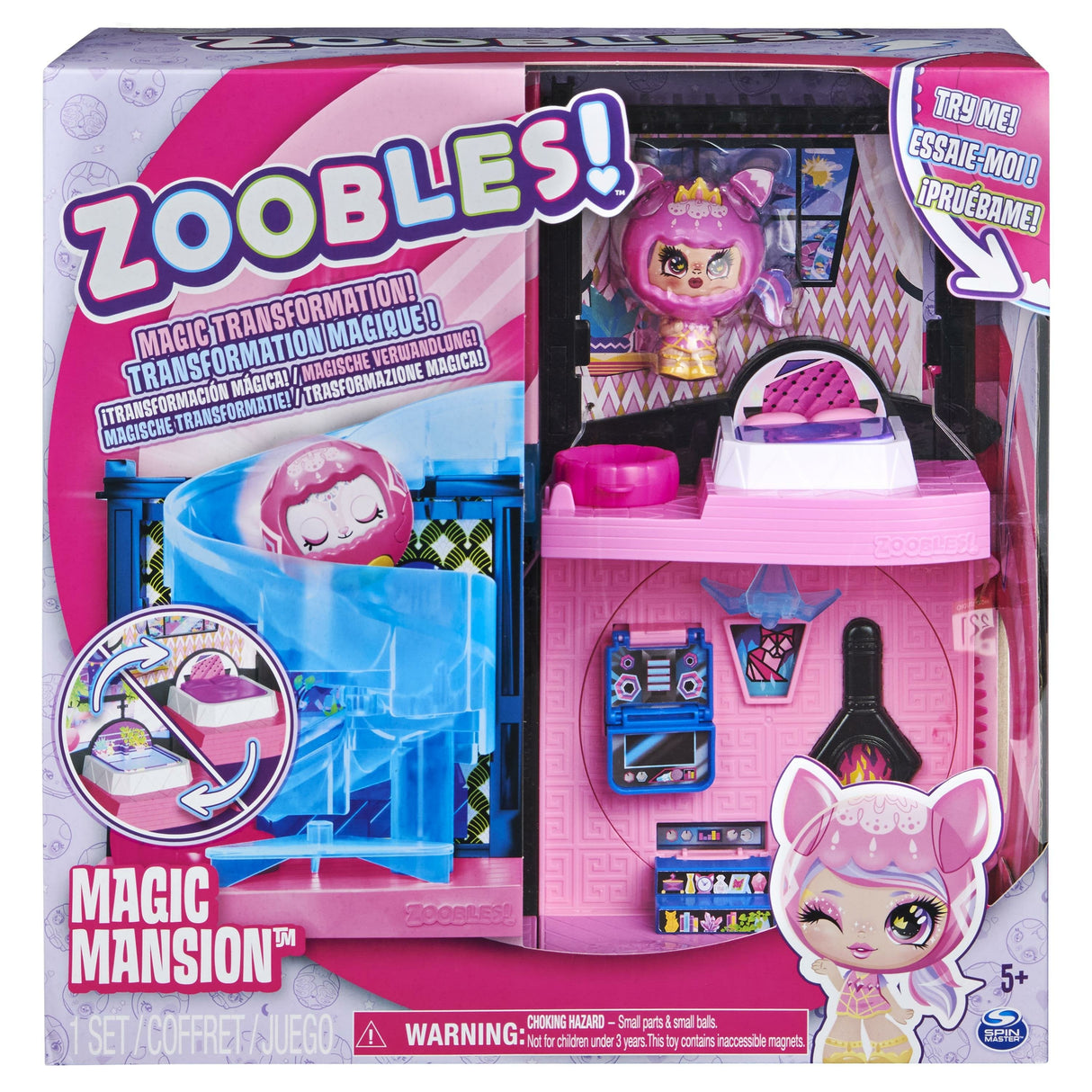 Spin Master Zoobles Transformable Magical Mansion Y Z-Girl Exclusivo Juego Coleccionable Playset 6061366