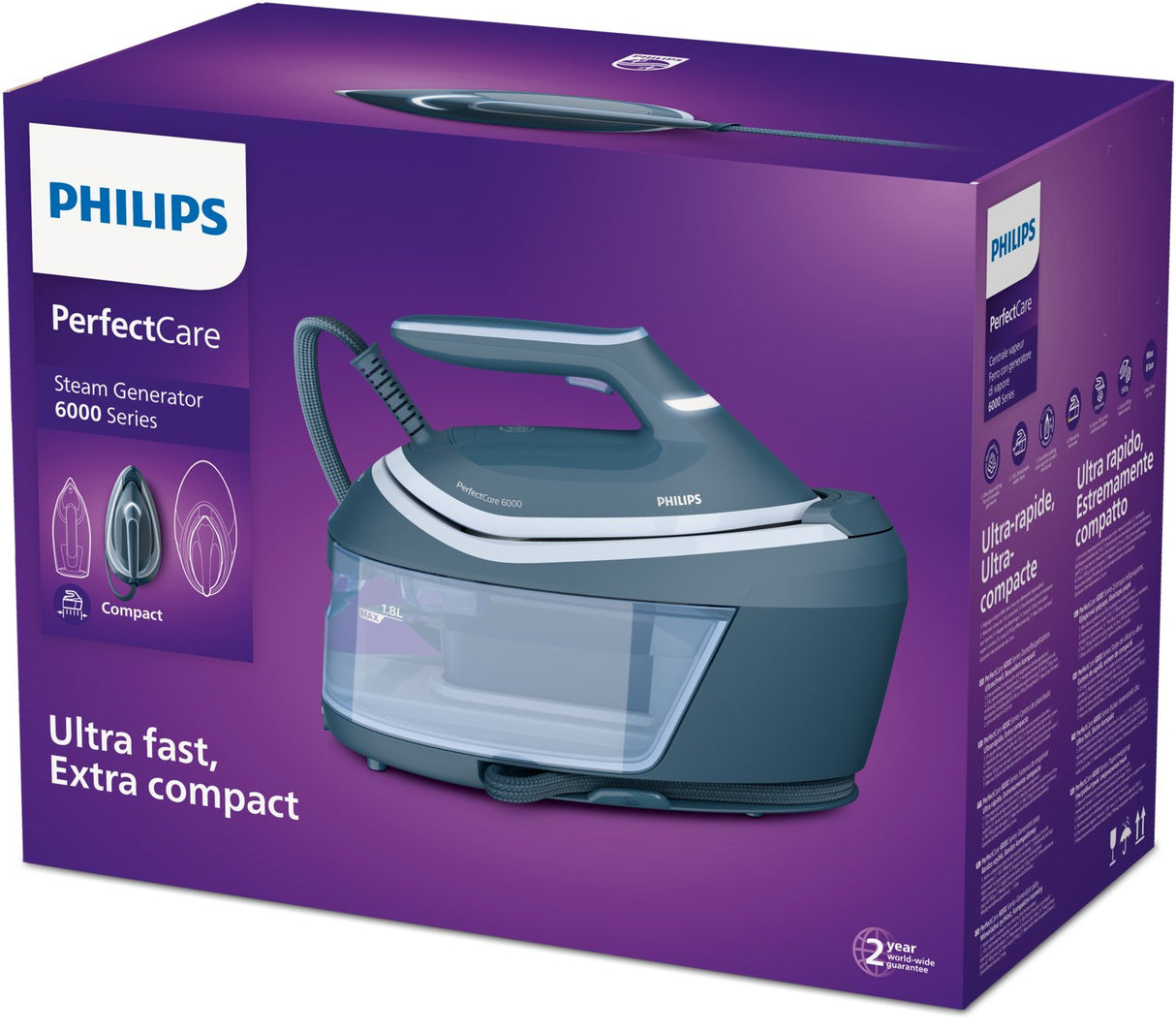 EAN 8720389004865 - Philips 6000 series PSG6042/20 estación plancha al vapor 2400 W 1,8 L SteamGlide Advanced Azul imagen 8