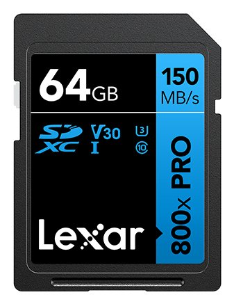 Lexar 64gb Professional 800x Pro Memory Card Sdxc Uhs-I Black Blue