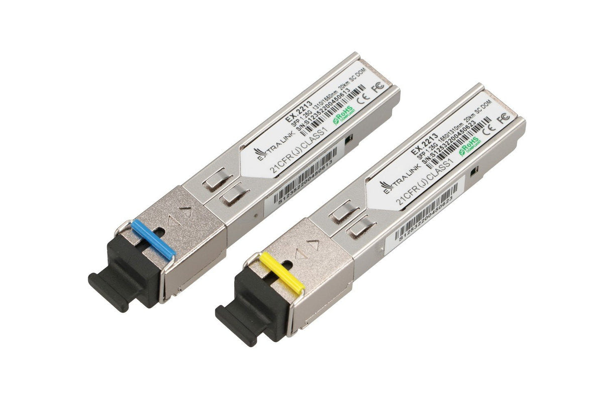 Extralink Sfp 1.25g Sfp Wdm Módulo 1,25gbps, 1310/1550nm, Single Mode, 20km, Sc, Dom, Pair