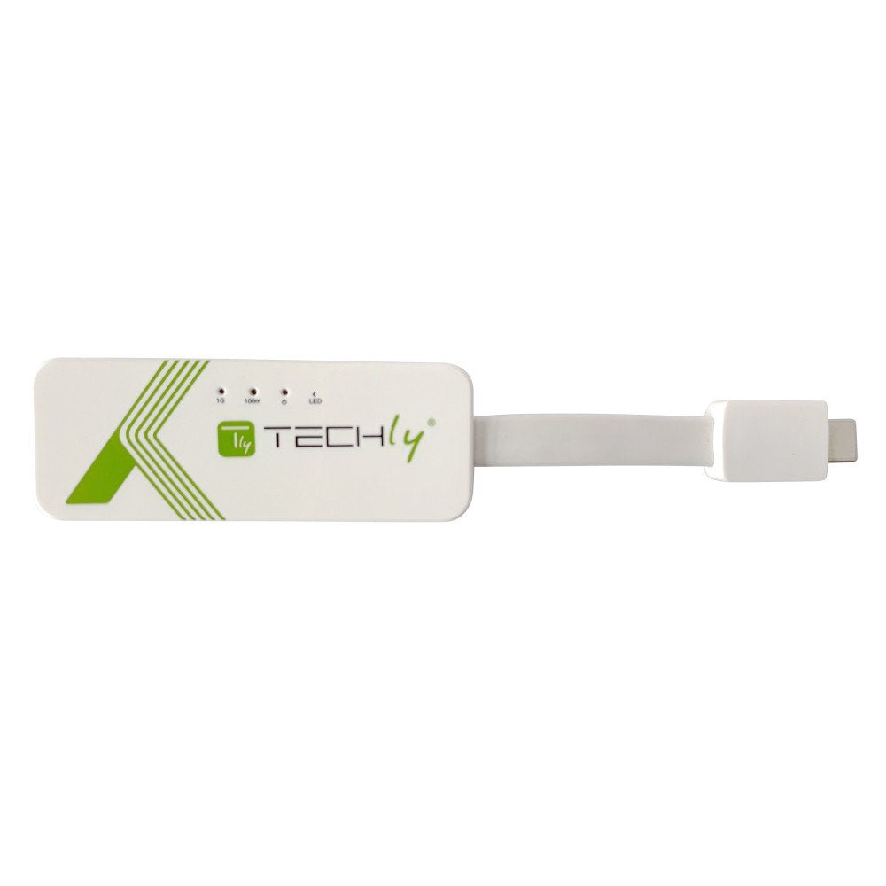 Adaptador Techly Usb 3.1 Tipo C Rj45 10/100/1000, Blanco