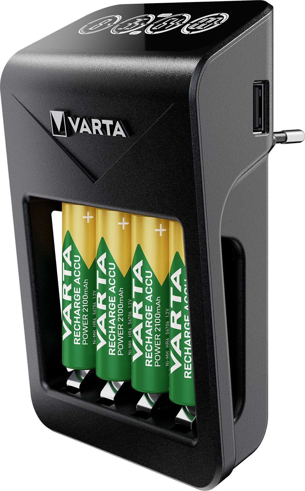 Varta Lcd Pug Cargador + . 4 Pilas 2100 Mah Aa