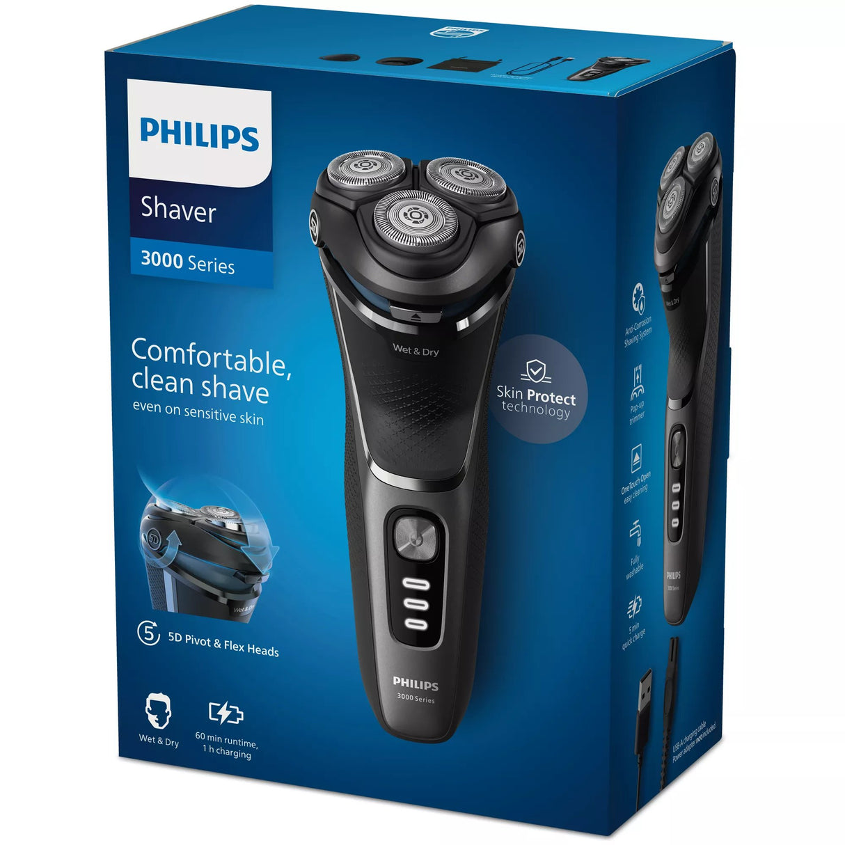 EAN 8720689018630 - Philips S3343/13 afeitadora Máquina de afeitar de rotación Recortadora Negro, Cromo imagen 3