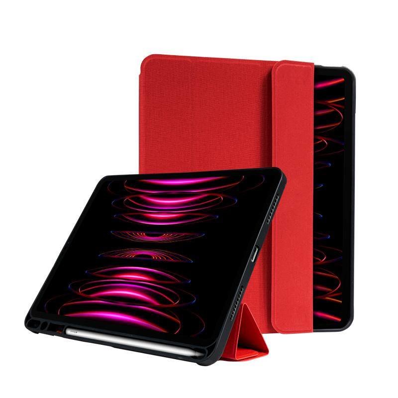 Funda Crong Flexfolio Para Pro 11" (2022-2021) / Ipad Air 10.9" (5-4 Gen.) Con Función Apple Pencil Rojo