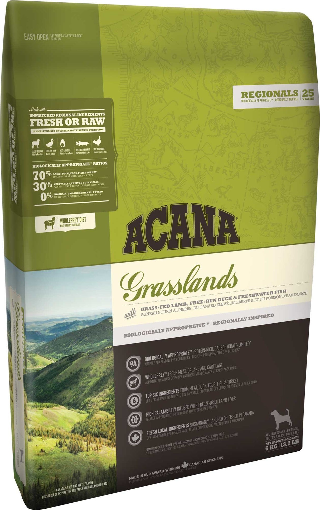 EAN 0064992542115 - Acana Dog TF Regionals Grasslands 11,4 kg Adulto Pato, Egg, Pescados, Cordero imagen 1