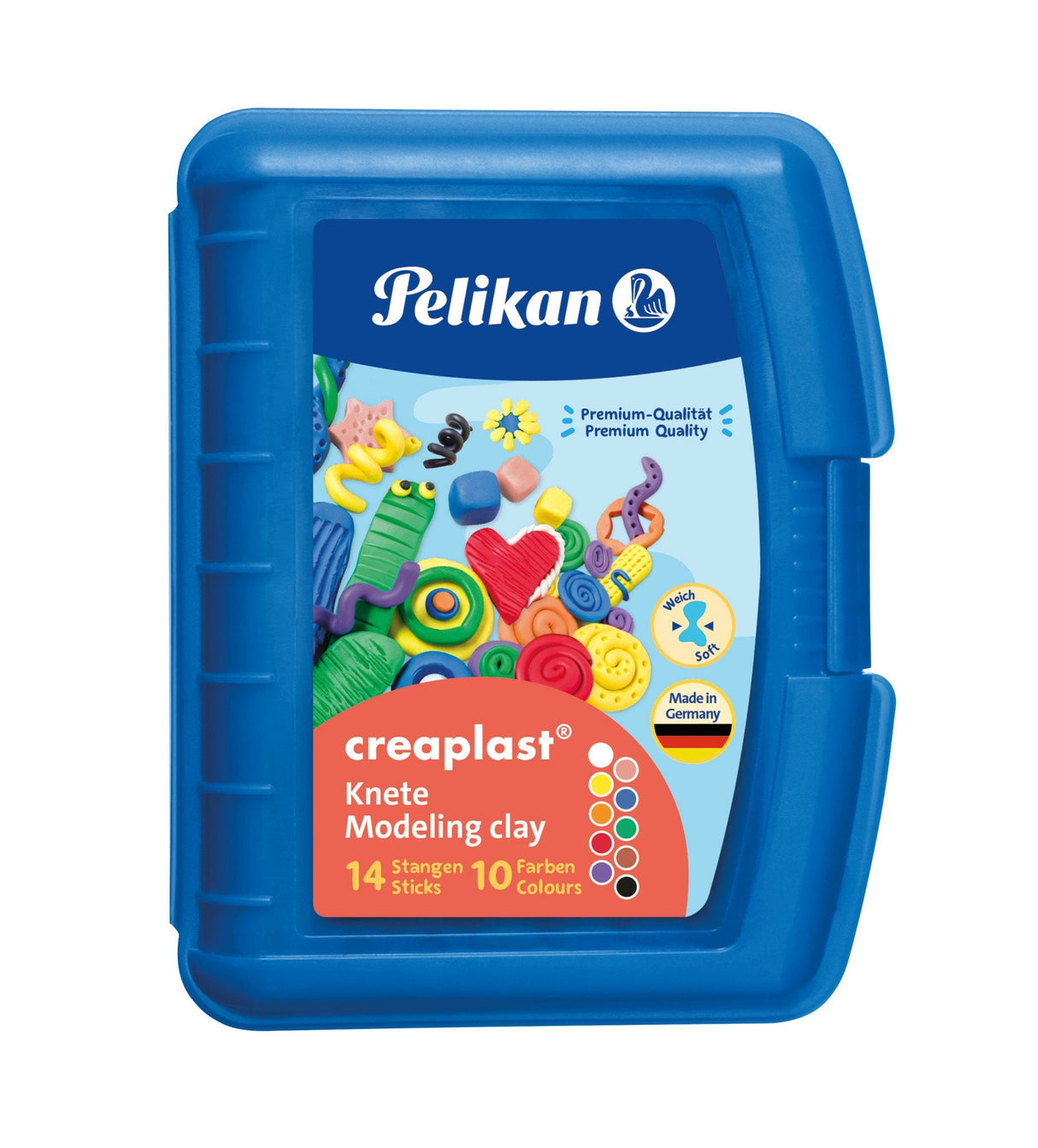 Pelikan Arcilla Infantil Creaplast® 10 Colores En Estuche Azul, 240g