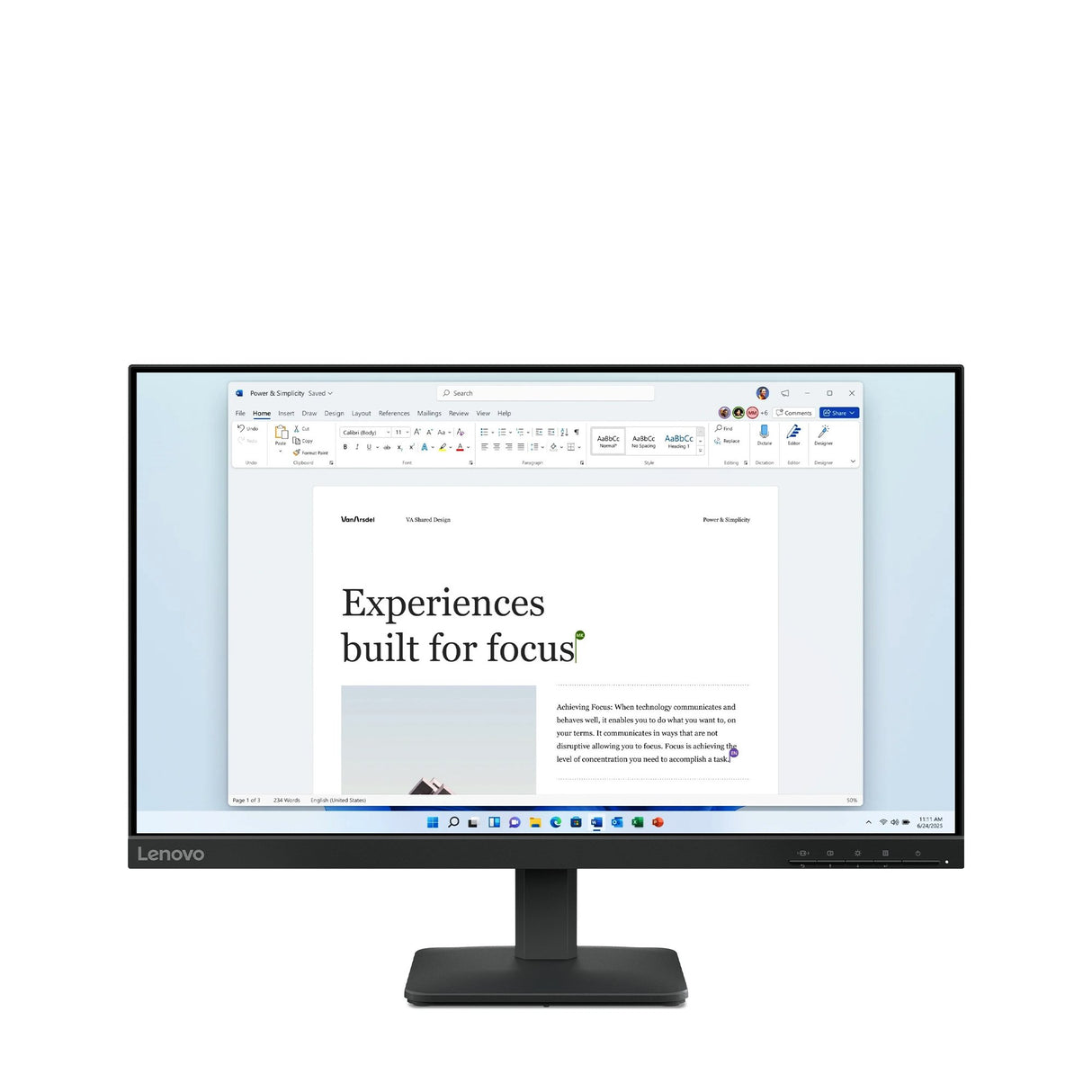 EAN 198156534620 - Lenovo L24-4e pantalla para PC 60,5 cm (23.8") 1920 x 1080 Pixeles Full HD LCD Negro imagen 1
