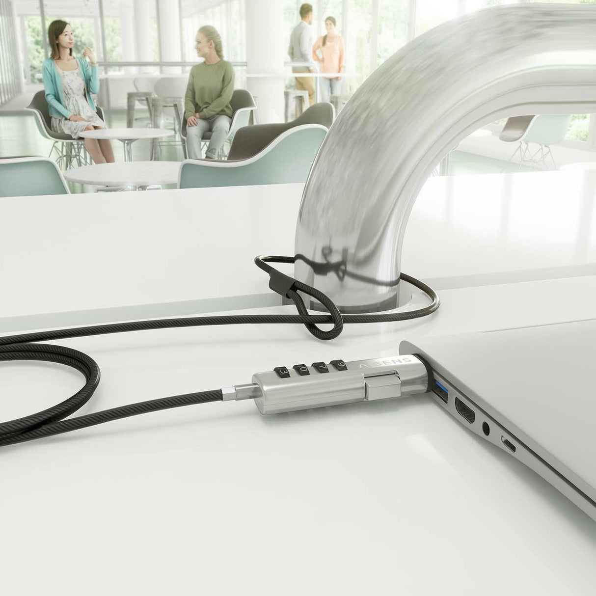 Aisens Cable De Seguridad Tipo Nano Para Portátiles Aslk-D50n05-Bk 1.5m